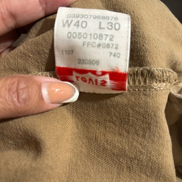Y2K Levi's 501 Jeans Mens 40x30 Button Fly Straight Leg Red Tab Khaki WPL423 - Picture 10 of 10